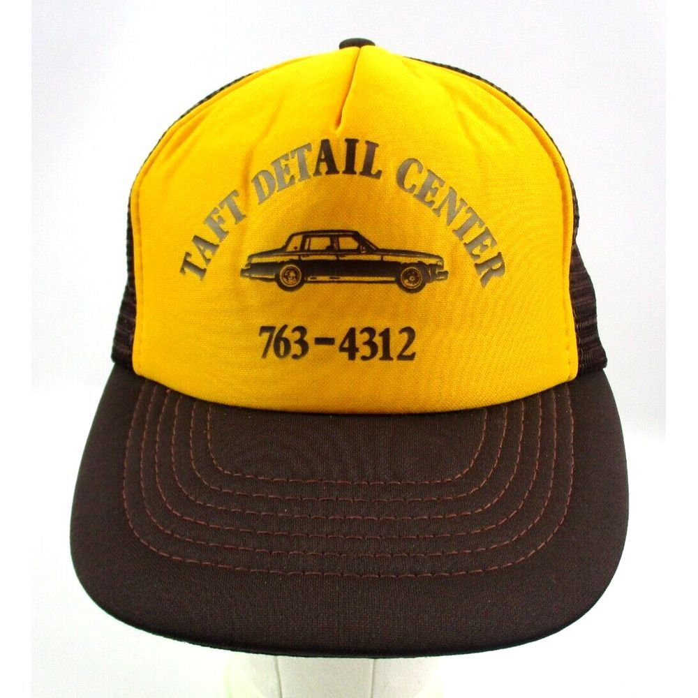 Vtg Taft Detail Center Snapback Meshback Foam Front Trucker Hipster Street Hat